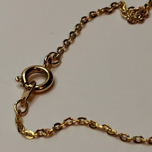 Vintage Ronte Beverly Hills Genuine Ruby Pendant Necklace 18” Gold Tone Chain - Picture 7 of 7